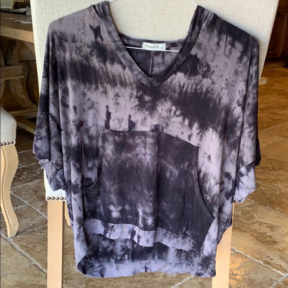 Ginger G short sleeve hoodie sweater-L